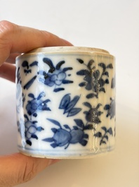 A varied collection of seven Chinese blue and white wares, Chenghua marks, 19th C.