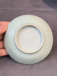 Seven Chinese blue and white, famille rose, and celadon wares, 18/19th C.