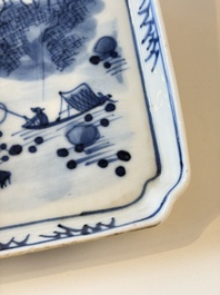 Four Chinese blue and white wares, and two iron-red-decorated wares, 19/20th C.