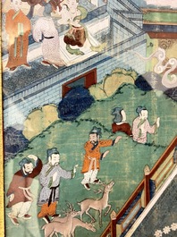 Two Sino-Tibetan thangkas depicting the life of Buddha Shakyamuni, 19th C.