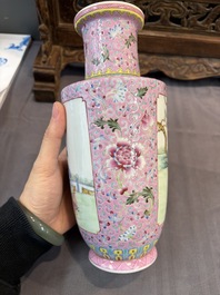 Eight Chinese famille rose vases, Qianlong and Jing De Zhen 景德鎮 marks, 20th C.