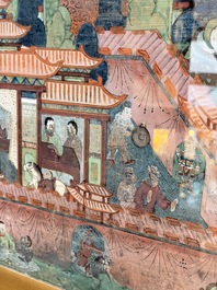 Two Sino-Tibetan thangkas depicting the life of Buddha Shakyamuni, 19th C.