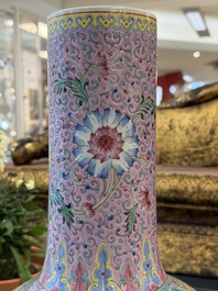 Eight Chinese famille rose vases, Qianlong and Jing De Zhen 景德鎮 marks, 20th C.