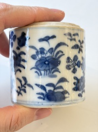 A varied collection of seven Chinese blue and white wares, Chenghua marks, 19th C.