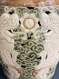 A Vietnamese Bien Hoa pottery garden seat, 20th C.