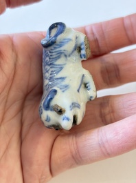 A varied collection of seven Chinese blue and white wares, Chenghua marks, 19th C.