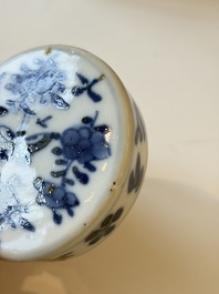 A varied collection of seven Chinese blue and white wares, Chenghua marks, 19th C.