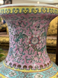 Eight Chinese famille rose vases, Qianlong and Jing De Zhen 景德鎮 marks, 20th C.