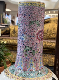 Eight Chinese famille rose vases, Qianlong and Jing De Zhen 景德鎮 marks, 20th C.