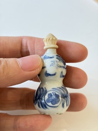 A varied collection of seven Chinese blue and white wares, Chenghua marks, 19th C.
