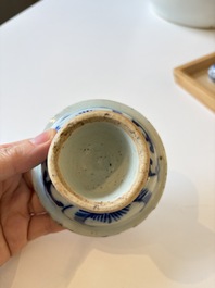 A varied collection of seven Chinese blue and white wares, Chenghua marks, 19th C.