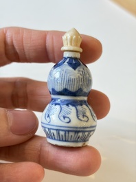 A varied collection of seven Chinese blue and white wares, Chenghua marks, 19th C.