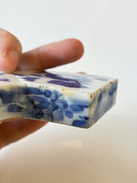 A varied collection of seven Chinese blue and white wares, Chenghua marks, 19th C.