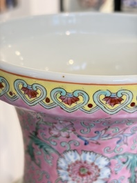 Eight Chinese famille rose vases, Qianlong and Jing De Zhen 景德鎮 marks, 20th C.