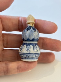 A varied collection of seven Chinese blue and white wares, Chenghua marks, 19th C.