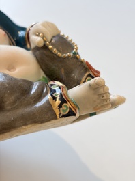 A Chinese gilt and polychrome-decorated Milefo Buddha, Fujian mark, 20th C.
