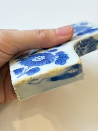 A varied collection of seven Chinese blue and white wares, Chenghua marks, 19th C.