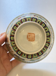 Ten Chinese famille rose and verte wares, Qianlong and Jing De Zhen 景德鎮 marks, 20th C.