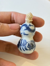 A varied collection of seven Chinese blue and white wares, Chenghua marks, 19th C.