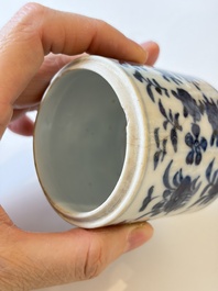 A varied collection of seven Chinese blue and white wares, Chenghua marks, 19th C.