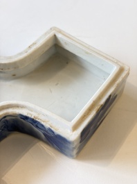 A varied collection of seven Chinese blue and white wares, Chenghua marks, 19th C.