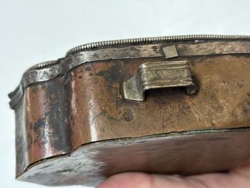 A Tibetan silver and copper Ghau or prayer box, 19th C.