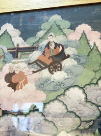 Two Sino-Tibetan thangkas depicting the life of Buddha Shakyamuni, 19th C.