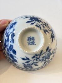 Four Chinese blue and white wares, and two iron-red-decorated wares, 19/20th C.