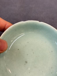 Seven Chinese blue and white, famille rose, and celadon wares, 18/19th C.