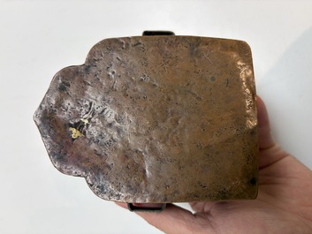 A Tibetan silver and copper Ghau or prayer box, 19th C.