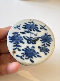 A varied collection of seven Chinese blue and white wares, Chenghua marks, 19th C.