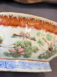 A group of 14 Chinese and Samson, Paris porcelain wares, 18/19th C.