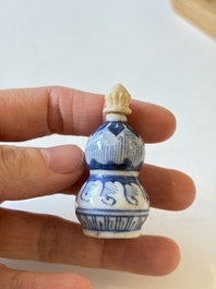 A varied collection of seven Chinese blue and white wares, Chenghua marks, 19th C.