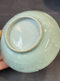 Seven Chinese blue and white, famille rose, and celadon wares, 18/19th C.
