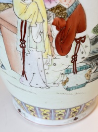 Eight Chinese famille rose vases, Qianlong and Jing De Zhen 景德鎮 marks, 20th C.