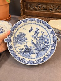 Seven Chinese blue and white, famille rose, and celadon wares, 18/19th C.