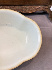 Seven Chinese blue and white, famille rose, and celadon wares, 18/19th C.