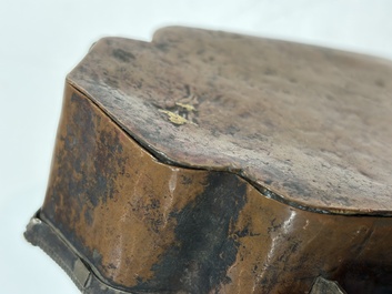 A Tibetan silver and copper Ghau or prayer box, 19th C.