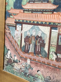Two Sino-Tibetan thangkas depicting the life of Buddha Shakyamuni, 19th C.