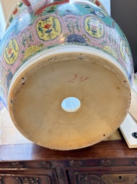 A pair of Chinese famille rose Dayazhai-style 'Dragon' jardini&egrave;res, 20th C.