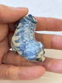 A varied collection of seven Chinese blue and white wares, Chenghua marks, 19th C.