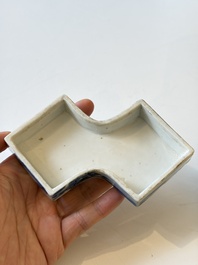 A varied collection of seven Chinese blue and white wares, Chenghua marks, 19th C.
