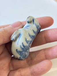 A varied collection of seven Chinese blue and white wares, Chenghua marks, 19th C.