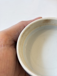 A varied collection of seven Chinese blue and white wares, Chenghua marks, 19th C.