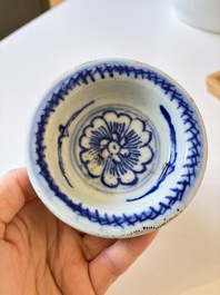 A varied collection of seven Chinese blue and white wares, Chenghua marks, 19th C.