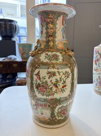 Four Chinese Canton famille rose vases with narrative design, 19th C.