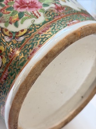 Four Chinese Canton famille rose vases with narrative design, 19th C.
