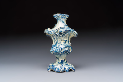 A blue and white Dutch Delft oil or vinegar bottle, 18th C.