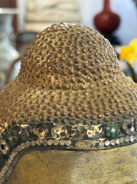 A Burmese partly lacquered bronze Mandalay Buddha, 19/20th C.