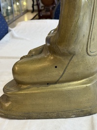 A Burmese partly lacquered bronze Mandalay Buddha, 19/20th C.